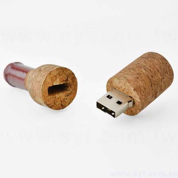 環保隨身碟-木製軟木塞禮贈品USB-酒瓶造型隨身碟-客製隨身碟容量-採購訂製印刷推薦禮品