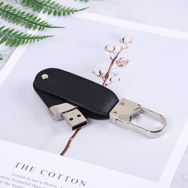 皮製隨身碟-鑰匙圈禮贈品USB-金屬環皮革材質隨身碟-客製隨身碟容量-採購訂製印刷推薦禮品
