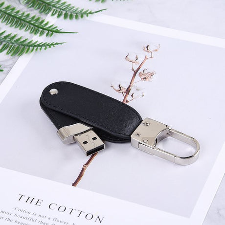 皮製隨身碟-鑰匙圈禮贈品USB-金屬環皮革材質隨身碟-客製隨身碟容量-採購訂製印刷推薦禮品