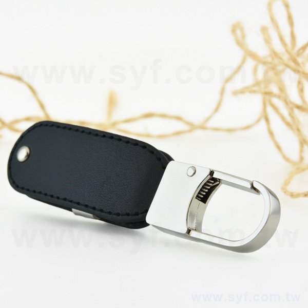 皮製隨身碟-鑰匙圈禮贈品USB-金屬環皮革材質隨身碟-客製隨身碟容量-採購訂製印刷推薦禮品