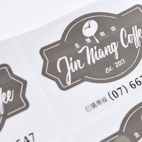 名片型透明貼紙印刷-彩色防水貼紙製作-客製化印刷可燙金燙銀貼紙