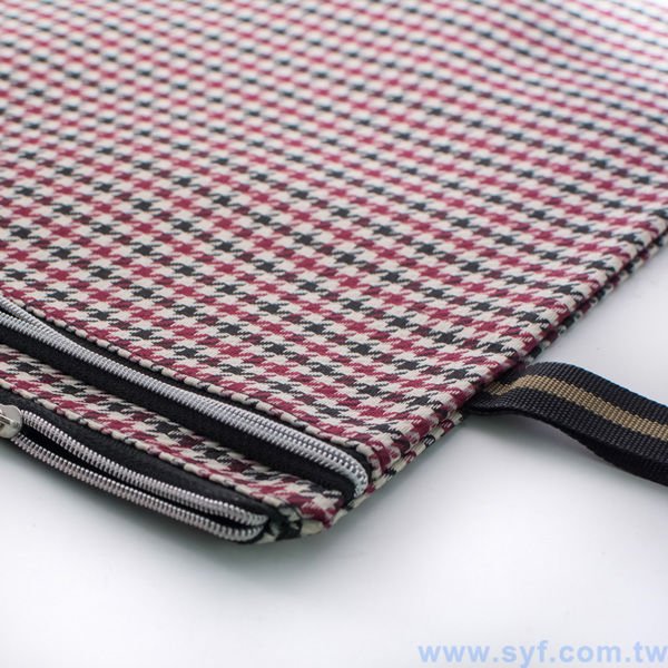 拉鍊袋-牛津布千鳥紋材質-無印刷