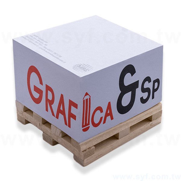 造型紙磚-方形創意便條紙-五面雙色印刷-禮贈品客製便條紙-加棧板