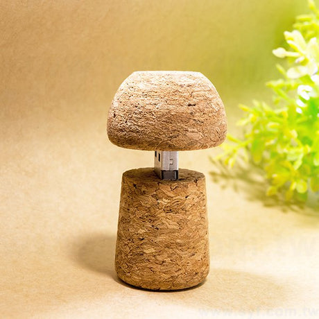 環保隨身碟-木製軟木塞禮贈品USB-磨菇造型隨身碟-客製隨身碟容量-採購訂製印刷推薦禮品