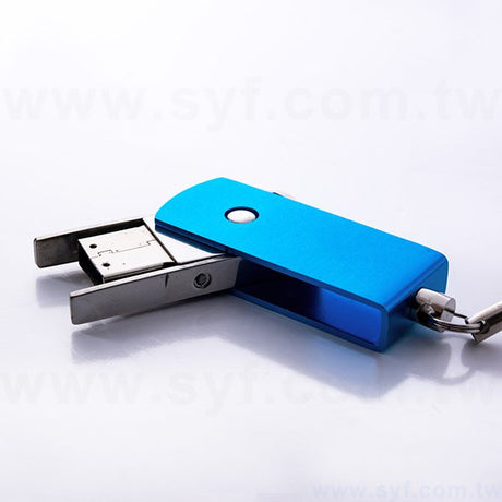 隨身碟-商務禮贈品-藍色交叉旋轉金屬USB隨身碟-客製隨身碟容量-採購推薦股東會贈品