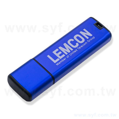 隨身碟-商務禮贈品-藍色金屬USB隨身碟-客製隨身碟容量-工廠客製化印刷推薦禮品
