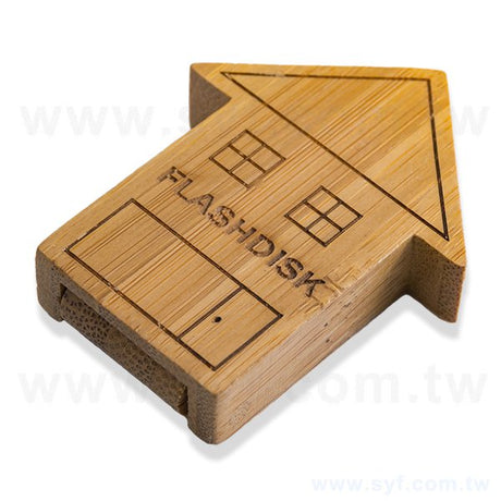 環保隨身碟-原木房屋造型USB-客製隨身碟容量-採購訂製印刷推薦禮品