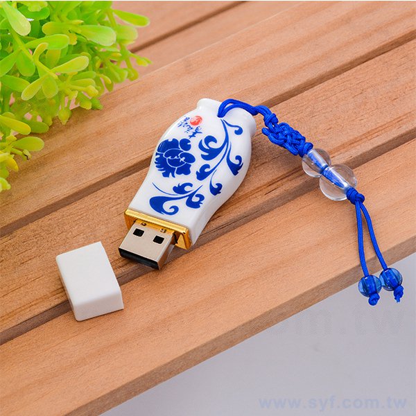 陶瓷隨身碟-中國風印刷青花瓷USB